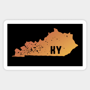 US state pride: Stamp map of Kentucky (KY letters cut out) Sticker